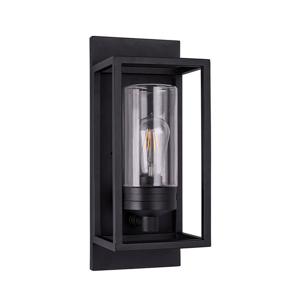 Outdoor Stainless Steel Wall Lantern Color Black Clear Glass Model  6090BK9-C/6091BK9-C