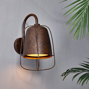 Outdoor Metal Vintage Rusty Bell Light with Frosted Glass Color Brown Model 3171 - LJ Lighting