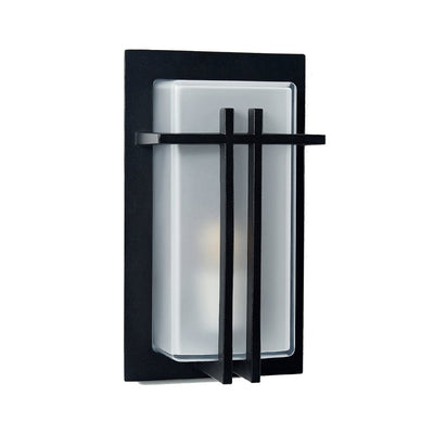 Outdoor Stainless Steel Bulkhead Light Color Black Frosted Glass Shade Model 4316BK9 - LJ Lighting